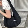 Bolsa Tote Simples de Bolinhas Estilo Coreano para Mulheres, Bolsa de Lona de Alta Qualidade com Grande Capacidade, Bolsa de Mão para o Dia a Dia Estilo Relaxado, Bolsa de Ombro da Moda