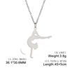 Collar Colgante Forma de Gimnasia Más Vendido para Niñas Collar de Acero Inoxidable Joyería Deportiva de Gimnasia Regalos Al Por Mayor En Stock