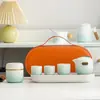 Conjunto de chá de viagem acampamento viagem de negócios xícara rápida individual bolsa de armazenamento portátil externa simples conjunto de chá kung fu conjunto pequeno