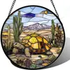 Pingente de Vitral Crisgif - Coruja Verde Pegador de Porta Jardim Pátio Divertido Pássaro Pegador de Sol