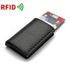 Escova Antirroubo Masculina RFID Saco de Cartão Pequeno Brasagem de Carbono Dimensão Carteira de Moedas Multi-card Sit Caixa de Alumínio Anti-magnético de Grande Capacidade Card Case