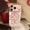 Adecuado para funda de teléfono Apple 17 Pro Max, Soporte mecedor de poni para iPhone 16, 15 Transparente con diseño de Año Nuevo, 14 Atracción Magnética, 18