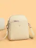 Bolso Pequeño de Piel Suave para Mujer, Billetera para Monedas de Teléfono Móvil, Nuevo Estilo 2026, Bolso Versátil Casual para Mamá, Bolso de Hombro de Tres Capas, Bolso Cruzado, Moderno