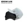 Gorra ecuestre de color sólido con hebilla de cuero cepillado de resorte, gorra de visera plana totalmente cerrada ajustable, gorra azul marino unisex