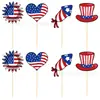 Decoraciones para Fiesta del Día de la Independencia de Estados Unidos el 4 de Julio, Banderas de Gnomos, Adornos para Pasteles, Accesorios de Decoración para el Día Nacional Americano