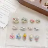 Parque de Atracciones Carrusel Soñador Infantil Elefante de Palomitas Aleación 3D Postre DIY Colgante Artesanal Cuentas