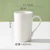 Taza de Cerámica Creativa y Sencilla, Vaso de Agua Redondo con Asa, Taza de Té para Habitación de Hotel, Taza de Regalo, Taza de Café, Taza de Té con Leche