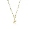 Collar con Letra Europea y Americana Transfronterizo Chapado en Oro Real Tendencia Hip-Hop Europeo y Americano Colgante de 26 Letras Inglesas al por Mayor