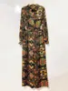 Exportación Transfronteriza Camisa de Manga Larga con Estampado Geométrico Retro para Mujer Traje de Dos Piezas Otoño + Pantalones Anchos Holgados Traje de Moda