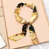 Asa de bolsa de corbata bolsa envuelta en cinta pequeña decoración de asa de bolso de seda pañuelo de seda cinta estrecha impresa de seda artificial larga