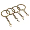 Llavero de Bronce Antiguo Anillo para Llaves Cadena de Llaves de Anillo Único Cadena de Llaves Hecha a Mano DIY Cadena de Cuentas Llavero con Cierre de Langosta