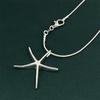 Joyería directa de fábrica chapada en plata 925 40-75CM collar con colgante de estrella de mar cadena hueso de serpiente suministro en stock
