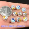 Plata Pura S999 Epoxi Gato de la Suerte Cuentas Ricas Cuentas Redondas Juguete de Cristal Cuerda Trenzada para Mano Collar Accesorios DIY