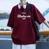 Camiseta Masculina Estampada de Manga Curta Estilo Verão Hong Kong Nova Marca Tendência Solta e Versátil Solta Casual Meia-Manga Top Roupas Masculinas