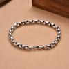 Pulsera de Tótem Auspicioso Plateada Estilo Étnico Retro Sólida para Pareja Hombres y Mujeres Apertura Simple Hecha a Mano Venta Directa de Fábrica