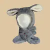 Sombrero de Peluche y Bufanda Integrados para Niños para Otoño e Invierno, Sombrero con Protección para las Orejas para Niños, Sombrero de Bebé para Niñas Hecho de Piel Sintética de Conejo