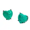 Pendientes de amor de circón azul verdoso claro para lago forestal, pendientes exquisitos de corazón de melocotón azul lago, pendientes de corazón versátiles, mujeres con temperamento