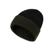 Gorro de Punto Rayado Jacquard Transfronterizo para Hombre, Gorro de Lana con Protección para los Oídos para Ciclismo al Aire Libre, Gorro de Esquí con Puño de Bloques de Color para Clima Frío