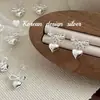 Pendientes Pequeños y Exquisitos Estilo Ins Coreano Plata de Ley S925 Pendientes Sencillos de Lazo y Corazón Frescos y Lindos Versátiles