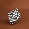 Rey Ciervo Dorado Plata Pura Estilo Étnico Vintage Cuerda Trenzada DIY Hecha a Mano Accesorio de Joyería 990 Plata Pura
