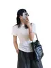 Camiseta de Manga Corta con Cuello Redondo, Hombro Normal, Ligera, Transpirable, Alta Elasticidad, Mezcla de Tencel para Mujer, Nuevo Estilo de Verano 2026 H062207