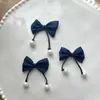 Acessórios DIY artesanal de lã de cor sólida arco pendurado duplo talão arco roupas calçados acessórios produtos semi-acabados