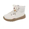 Botas de Nieve de Caña Alta Forradas de Lana para Mujer 2026 Invierno Nuevo Estilo Estudiante Ins Estilo Coreano Zapatos Casuales Cálidos Zapatos de Algodón K5205