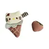 Procesamiento Personalizado - Broche de Gato con Cono de Helado de Dibujos Animados Relleno de Algodón, Broche para Bolso, Pasador, Ropa, Sombreros, Zapatos, Calcetines, Accesorios y Materiales