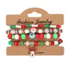 Pulsera de Navidad Pulsera de Cuentas Transfronteriza Muñeco de Nieve Árbol de Navidad Anciano Astas Colgante de Regalo Pulsera Venta al por Mayor