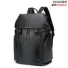 Mochila de cuero para hombre de moda, para negocios, para ir al trabajo, mochila de cuero, bolsa para computadora ligera y a la moda, gran capacidad, mochila casual, Negra