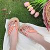 Chanclas mujer verano ropa exterior Chica Vacaciones Clip Corazón Sandalias Planas de Playa ins moda 1922gzrzt