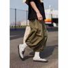 Pantalones casuales populares para jóvenes, pantalones rectos recortados, monos de color sólido, holgados, de cintura media-alta, de moda para hombre, de verano