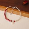 Pulseira de ágata vermelha natural de alta qualidade sino laço cinábrio vermelho mulheres Natal Ano Novo joias atacado