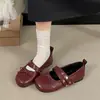 Sapatos de Salto Redondos Retro Doces e Frescos com Laço para Mulheres, Outono 2026 Novos Sapatos Mary Jane de Bailarina Fada
