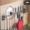 Pistola cinza gancho de cozinha rack punch-free haste pendurada rack de armazenamento montado na parede multi-função pote pá colher rack de armazenamento