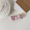Exquisito Pasador de Pelo de Satín con Lazo de Lunares Tridimensional Estilo Miu~Moda Ins Coreana Suave Pasador para el Pelo Lateral