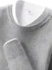 Suéter Grueso de Cachemira para Hombre Otoño e Invierno Pulóver de Cuello Redondo para Hombre Camiseta Base Color Sólido Simple Versátil Prendas de Punto Casuales
