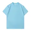 Camiseta de Algodón Puro de Manga Corta con Cuello Redondo, Color Sólido Pesado No Transparente de 300g, Camisa Base Blanca Pura Gruesa, Top Unisex de Media Manga