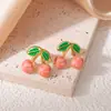 Pendientes de Fresa con Goteo de Aceite de Venta Caliente Transfronterizos, Serie de Frutas de Acero Inoxidable de Lujo Ligero y Gama Alta, Pendientes Dulces y Lindos