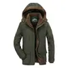 Chaqueta acolchada de algodón de invierno transfronteriza 13029 para hombre, forrada de polar, engrosada, multibolsillos, de longitud media, para mediana edad y ancianos, talla grande, chaqueta acolchada de algodón para padre