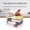 Ouhua Coral Fleece Pano de Prato Cozinha Pano de Prato Forte Absorvente Pano de Prato Sem Queda de Cabelo Toalha de Mesa para Lavar Louça Doméstica