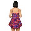 S10817 Vestido de cintura alta con estampado europeo y americano
