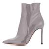 Botas de Moda Europeas y Americanas Transfronterizas, Puntiagudas de Charol con Tacón de Aguja Botines Cortos para Mujer, Botas de Mujer, Talla Grande 45
