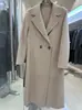 Abrigo de Lana Otoño/Invierno 2026, Lana de Doble Cara, Cálido de Doble Cara, Chaqueta Nueva de Lana con Cuello de Traje para Mujer, Lana Media