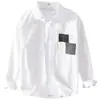 Camisa de manga larga de fibra de bambú, estilo ropa de trabajo, corte holgado, colección de otoño, marca profesional, ropa formal, resistente a las arrugas, camisa de rayas, para hombre
