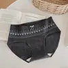 Calcinhas Estilo Japonês com Estampa Francesa para Mulheres Algodão Puro Respirável Cintura Média Estilo Romântico Laço Forro 100% Algodão Calcinhas Femininas