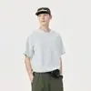 Camiseta Tendência Nova Moda Estilo Americano Gola Redonda Manga Curta, Verão Cor Sólida Versátil Casual Solta Marca Tendência Top