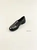 Zapatos Mocasines de Cuña Gruesa Estilo Británico Negros para Mujer, Aumentan la Altura 5CM, Otoño 2026 Nuevos, Suela Gruesa, Slip-on, Zapatos Pequeños de Cuero