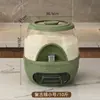 Caixa de Armazenamento de Grãos, Recipiente Rotativo para Arroz, Lixeira de Arroz Selada à Prova de Insetos e Umidade Doméstica, Pote Compartimentado com Vedação por Pressão, Caixa de Arroz