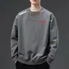 Envio RápidoMoletom Estampado com Gola Redonda Masculino, Novo Pulôver de Manga Longa Solto para Primavera/Outono, Camisa Básica Casual Fashion, Tendência